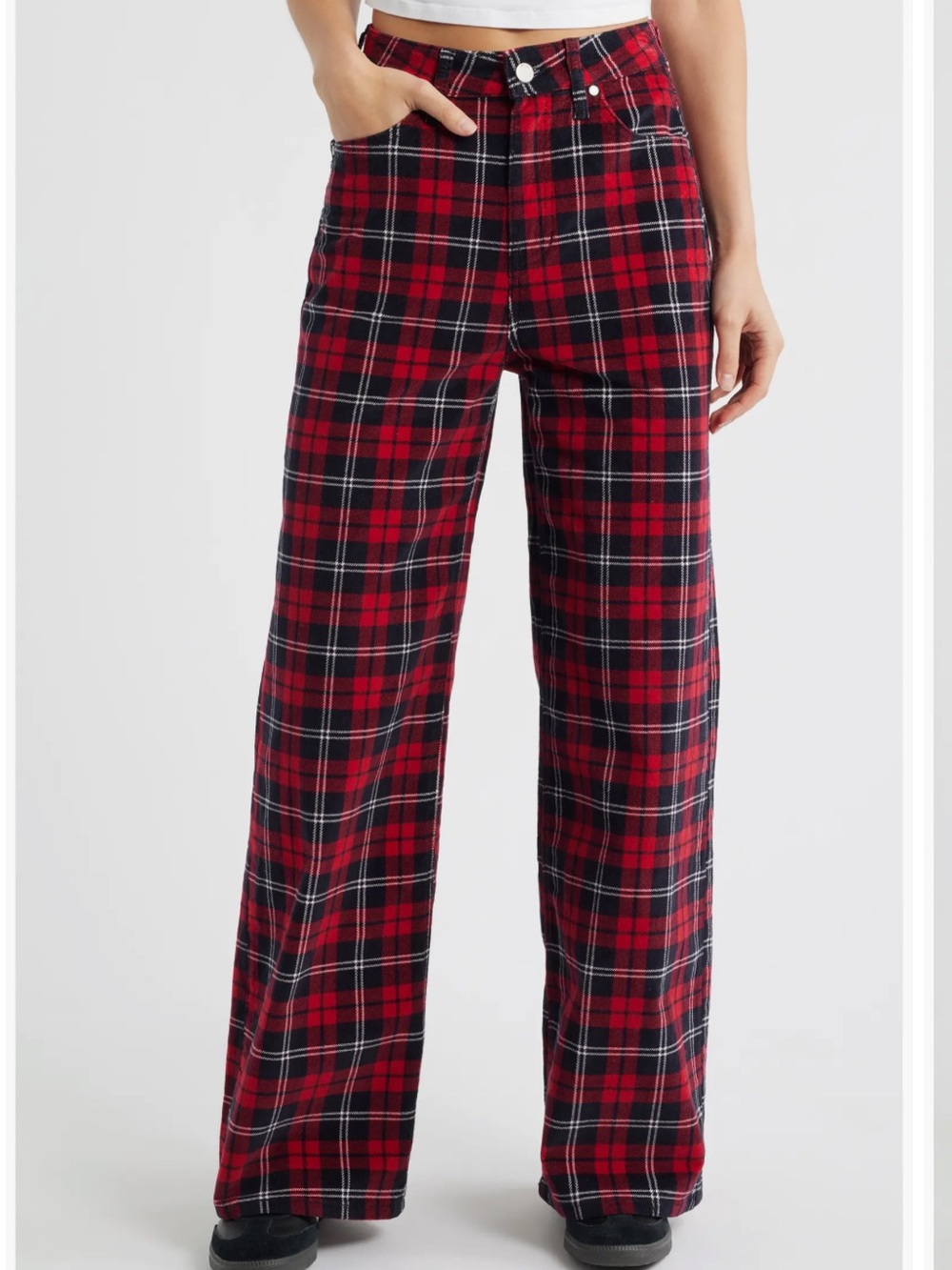 PTCL Plaid Wide Leg Trouser